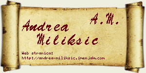 Andrea Milikšić vizit kartica